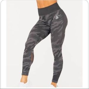 Ryderwear Camo High Waisted Leggings in Charcoal